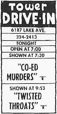 Ad circa 1980. As you can see, the movies playing at the end of the season weren't exactly top-notch.