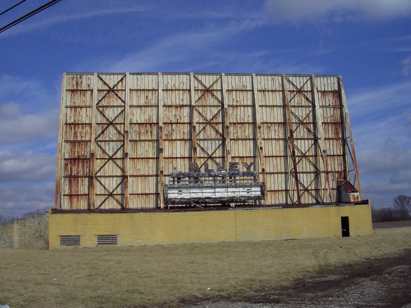 This photo was taking about one year before the screen was taken down. The property is know owned by Valley Commercial Properties Inc Earl and Russell. The name Valley was used because of the Drive Inn.