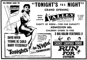 Valley Drive-in in New MiamiHamilton Ohio second day grand opening ad dated June 21, 1955.