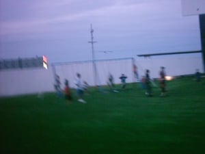 Children playing on the playground before the show