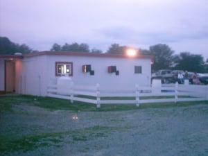 View of the concession stand from the projection booth side