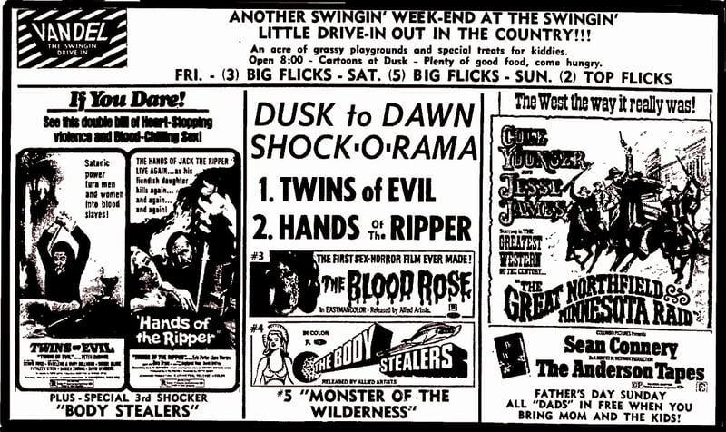 Van-Del Drive-in Dusk-to-Dawn show 6-16-72.