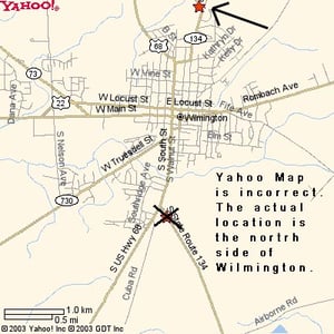 We got lost on our first visit to this drive-in. The Yahoo Map direction show the drive-in on the south side of Wilmington. What we found there was Stacey's Buffet. A nice local informed us of the actual location. I have modified the Yahoo Map to show the