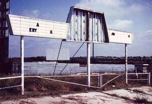 Marquee. Unusual entrance: The cars had to drive under the marquee to reach the ticket booth