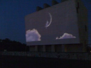 Admiral Twin Drive in, Tulsa, Oklahoma. Watching Dreamworks, Shrek, Ever After.