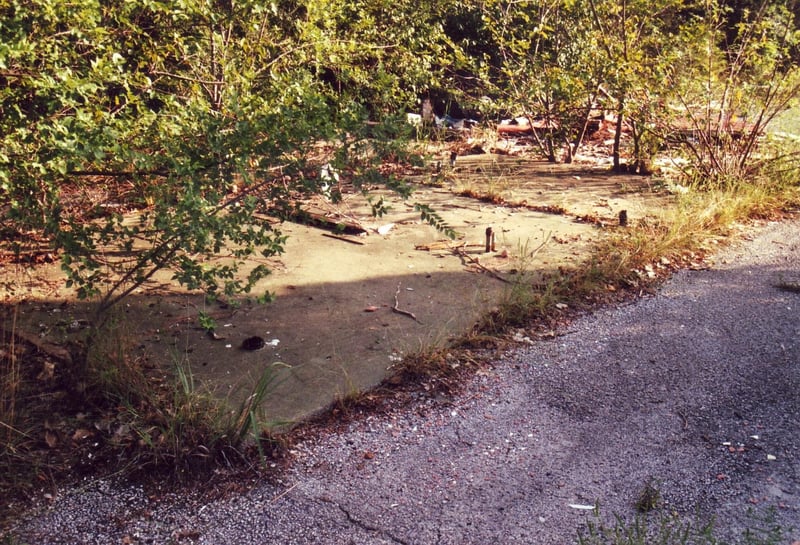Concrete slab once supporting the ticket booth