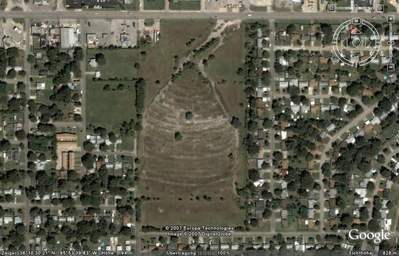 Aerial view of drive-in site