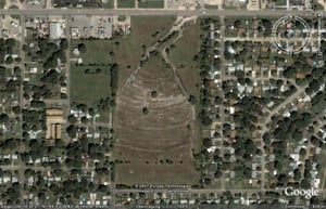 Aerial view of drive-in site