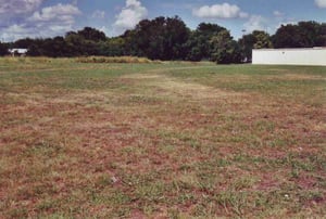 A curved ramp can be seen on this picture of the field