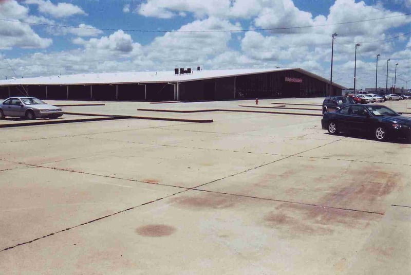 The business of Eddie Cordes Dodge occupies the front section of the lot