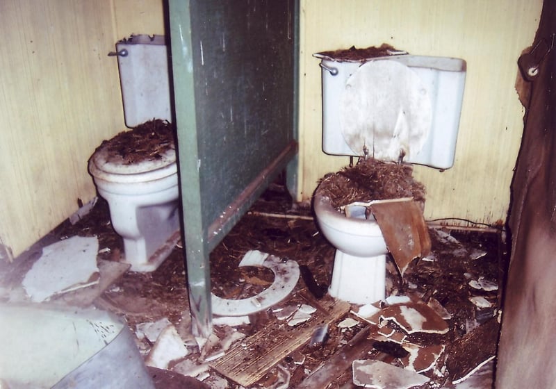Demolished restrooms