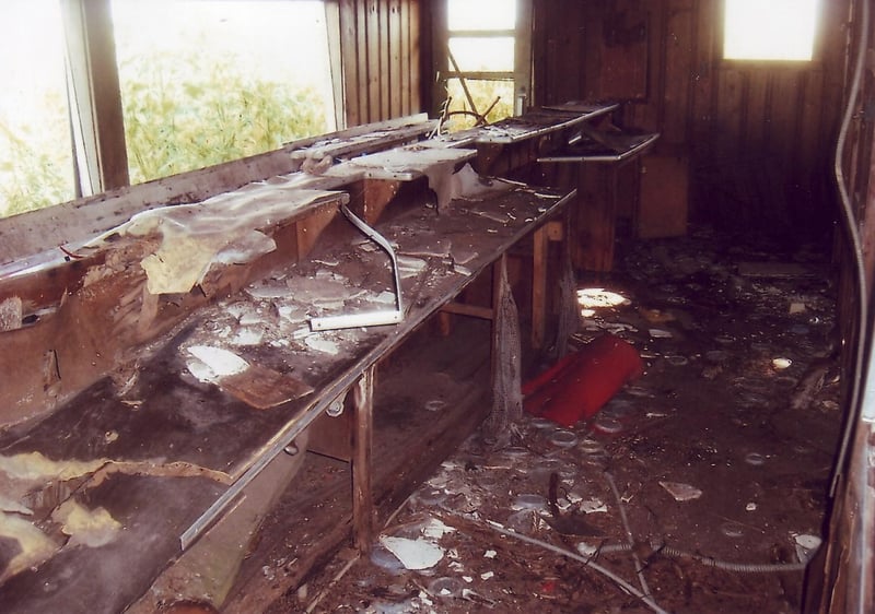 A look behind the demolished snack bar furniture