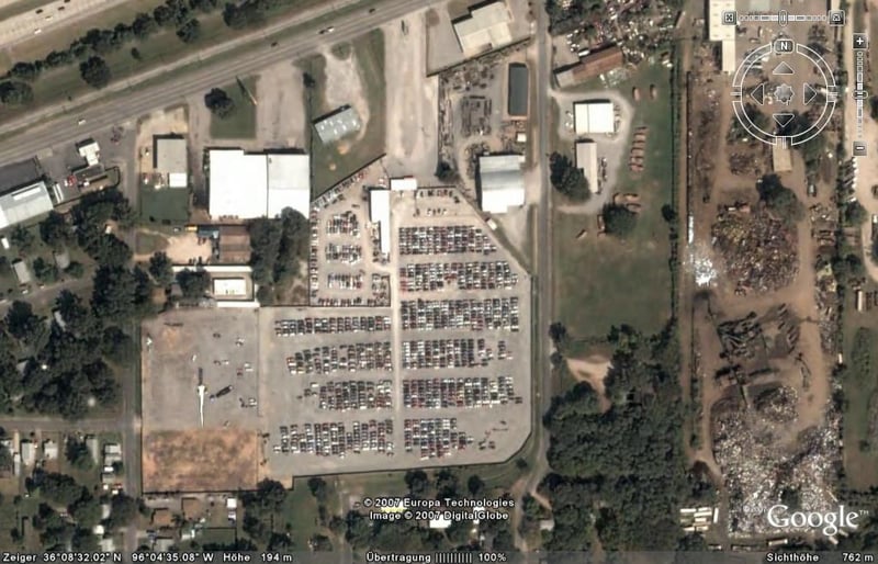 Aerial view of drive-in site