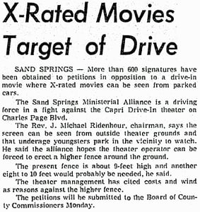 This drive in turned to X rated for many years showing soft porn which could be viewed from Chandler Park behind the theater, which ever teenager knew growing up in the area.