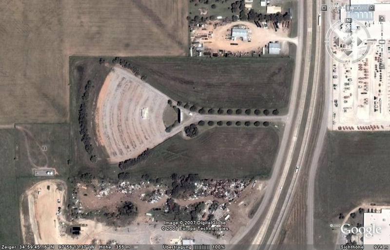 Aerial view of the drive-in