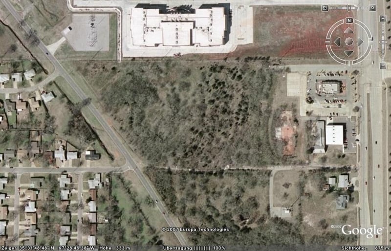 Aerial view of former drive-in site