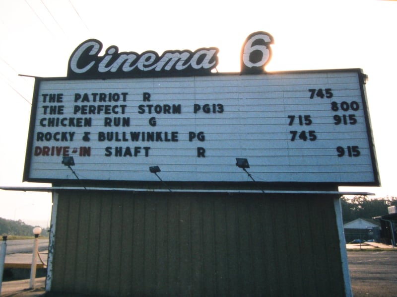 The Marquee for the Walk In (Indoor) and Drive In Theatre