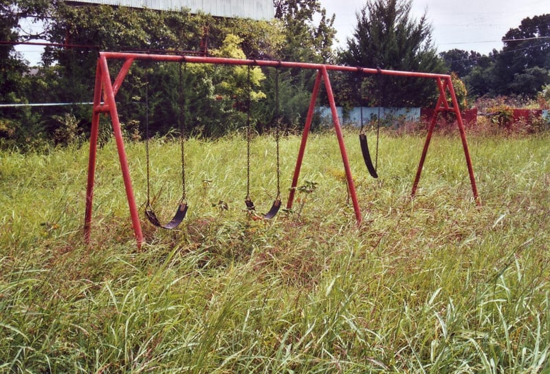 The swings are still intact ready for use