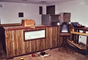 Interior of the small snack bar