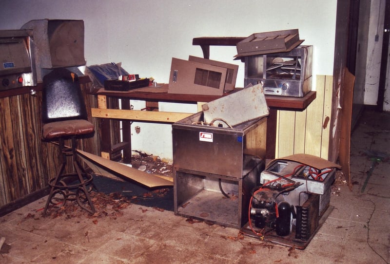 Misc. devices piled up in snack bar