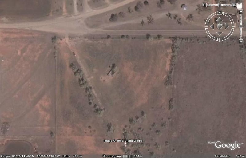 Aerial view of former drive-in