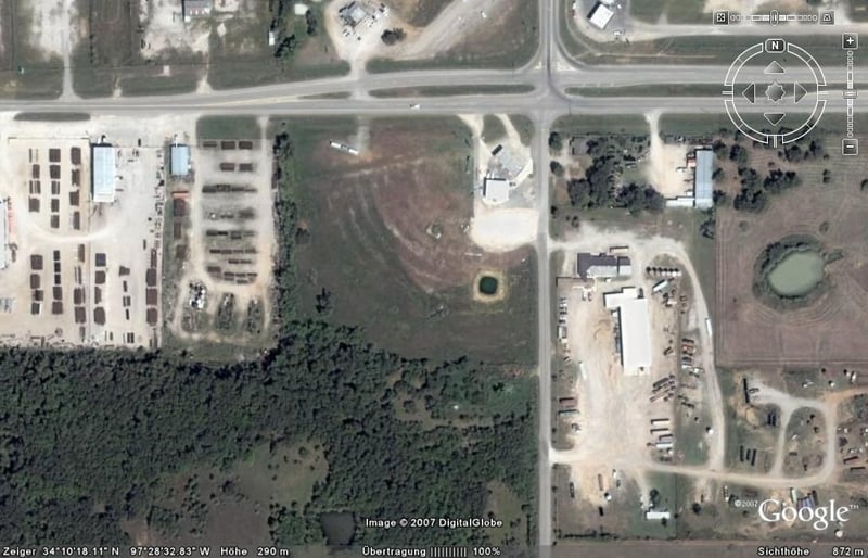 Aerial view of former drive-in site