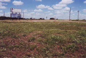 Area where the screen tower stood