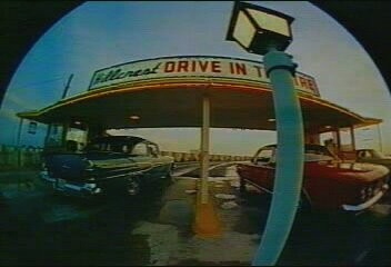 fisheye shot of the ticket booth