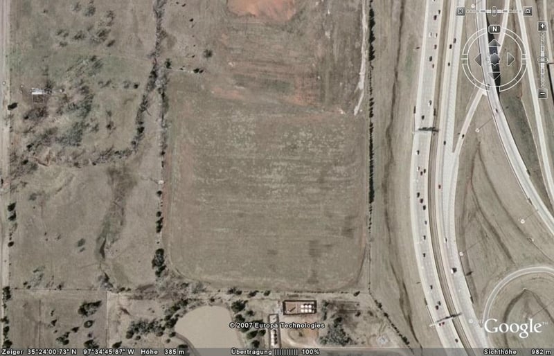 Aerial view of drive-in site