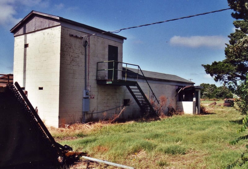 Back side of projection/concession building