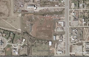 Aerial view of former drive-in site