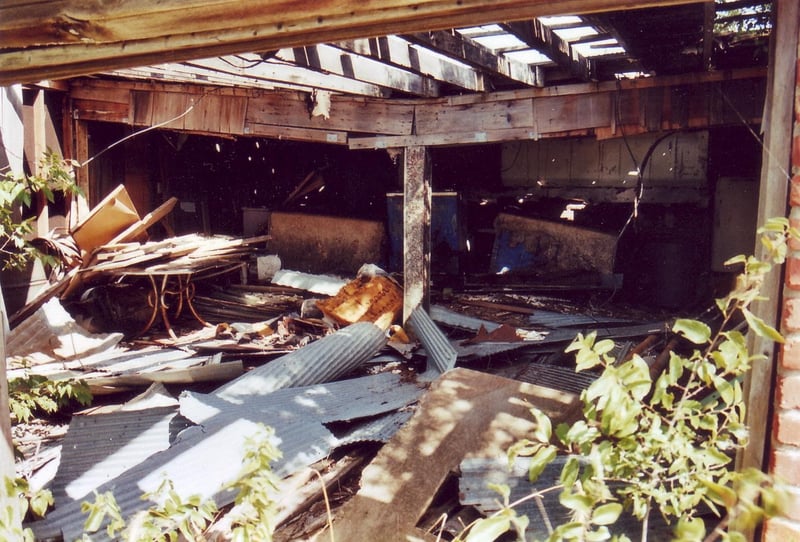 Most of the snack bar interior has been demolished