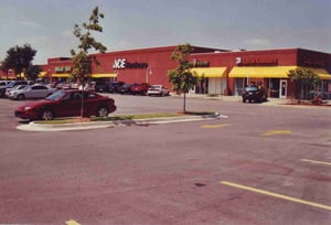A strip mall now occupies the site