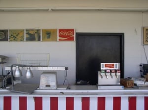 Inside the Concession Stand. How much it would take to restore this Drive In? I don't know, but for the most part, it is pretty much all still intact.