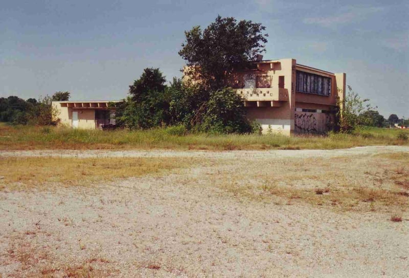 Side view of concession/projection building