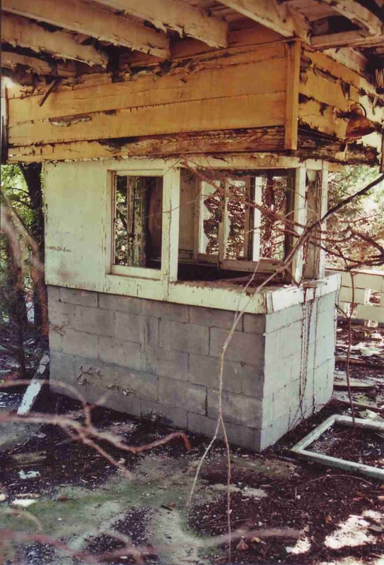 Close-up of ticket booth