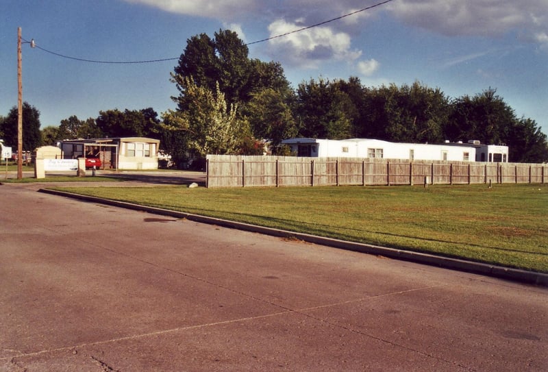 The site today is a trailer park and adjacent open field