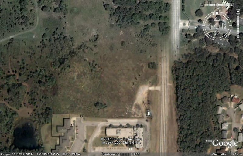 Aerial view of drive-in site