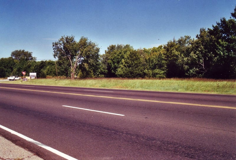 Behind these trees along 23rd Street lie the hidden remains of the famous Skyview Drive-In