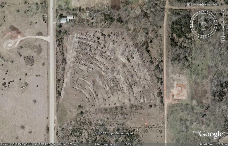 Aerial view of drive-in site