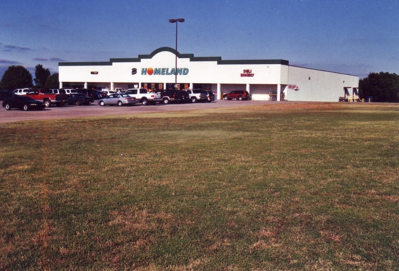 Homeland food store occupies the site today