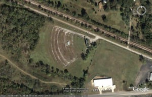 Aerial view of the closed drive-in