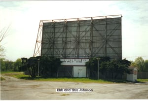 Aerial view of the closed drive-in