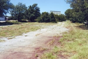 Entrance and exit roads running parallel