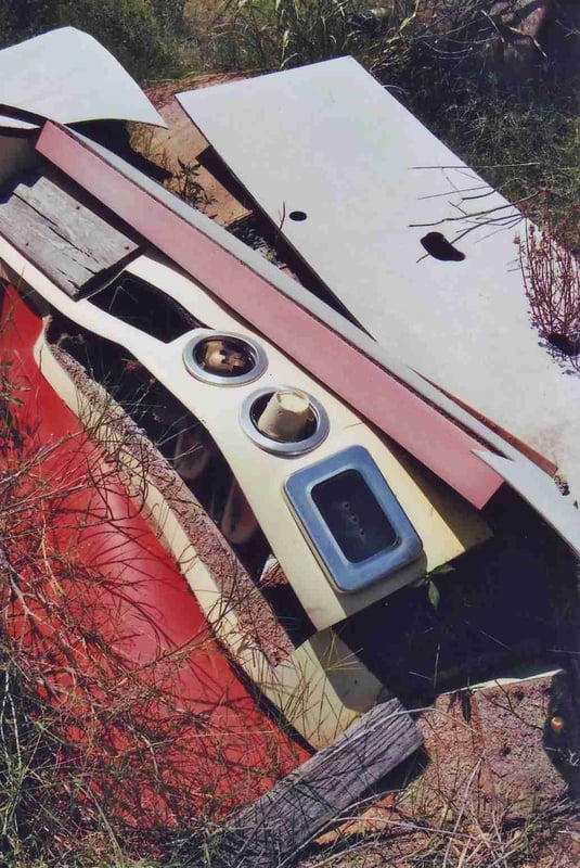 Junked snack bar equipment with cups still in place