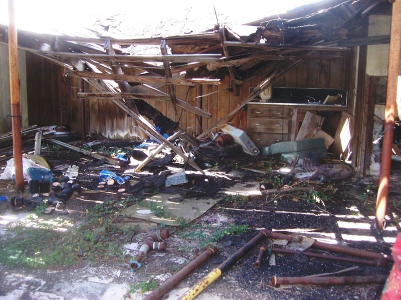 Interior view of snack bar, barely imaginable that this once was a thriving place