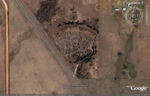 Aerial view of former drive-in site