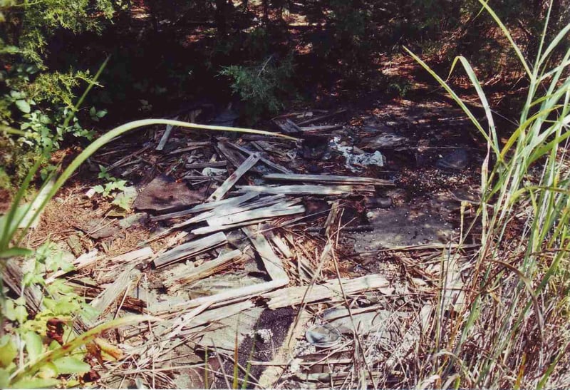 Concrete slab where the ticket booth once stood