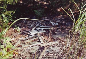 Concrete slab where the ticket booth once stood