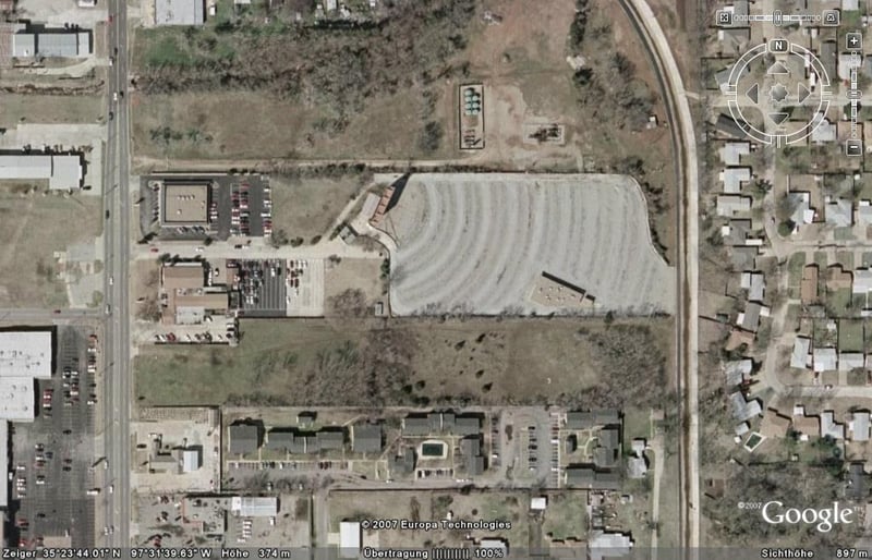 Aerial view of the drive-in